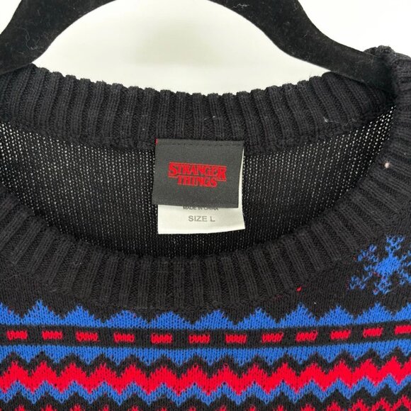 Stranger Things Blue and Red Knit Winter Sweater Size L - Picture 4 of 4